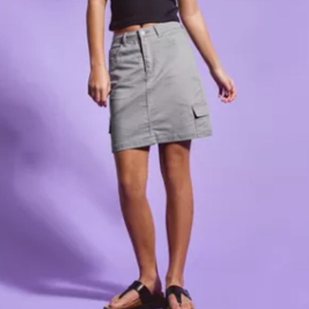 1822 denim skirt mini cargo green sz 12